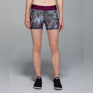 Lululemon What The Sport Short Floral Multi Run Yoga Gym Activewear Workout